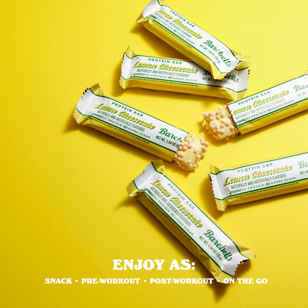 Barebells Lemon Cheesecake bar ingredients view highlights protein-rich option.