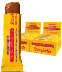 Barebells Soft Protein Bar Caramel Choco packaging, convenient high-protein snack.