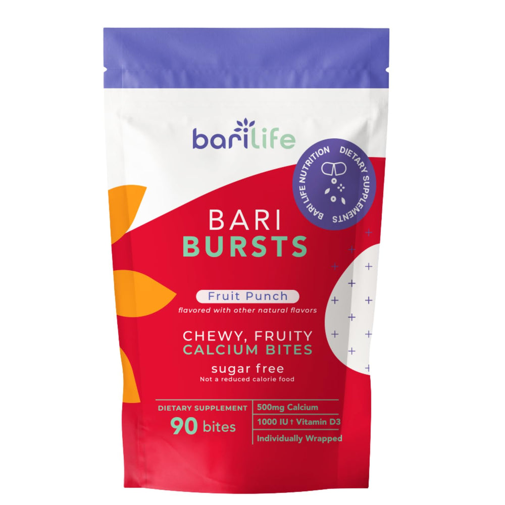 Bari Burst calcium citrate chews in fruit punch for post-surgery support