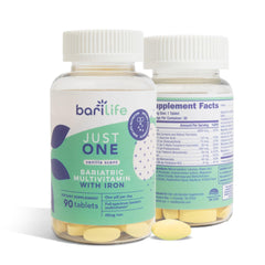 Just One iron caplet provides 45 mg iron for post-surgery nutrition.