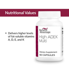Bariatric Advantage ADEK nutrition facts emphasize vitamins and minerals for health