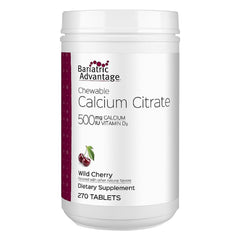 Bottle pour of Bariatric Advantage calcium citrate chewables for convenient bone support.