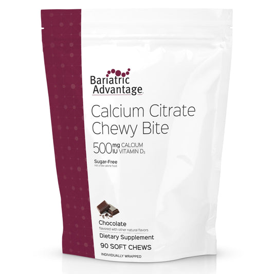 Bariatric Advantage Calcium Citrate Chewy Bites bottle-front view for easy daily calcium