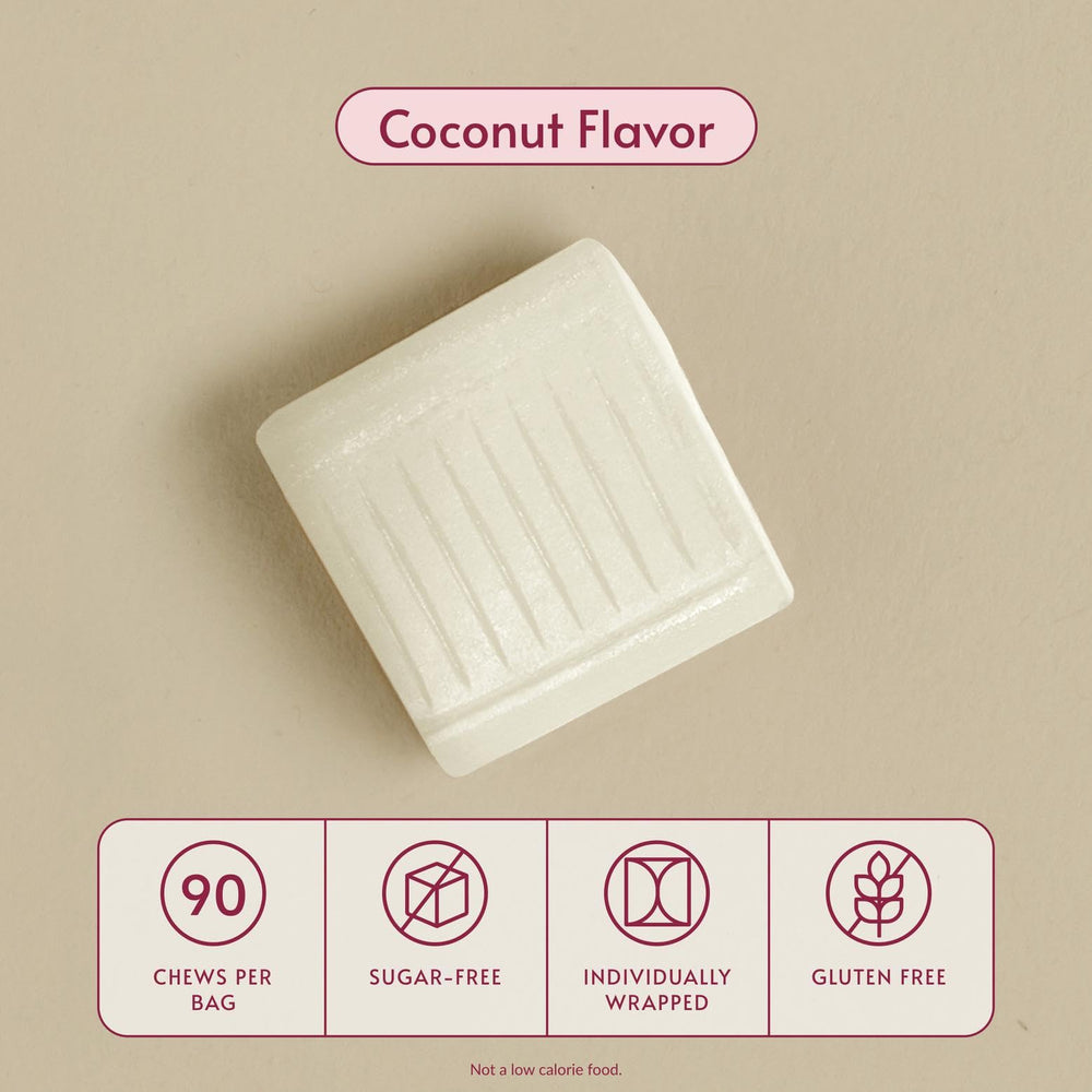 Bariatric Advantage Calcium Citrate Chewy Bites coconut flavor close-up suggests tasty texture