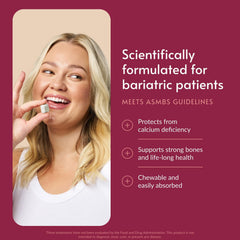 Bariatric Advantage Calcium Citrate Chewy Bites wrappers shown for on-the-go convenience