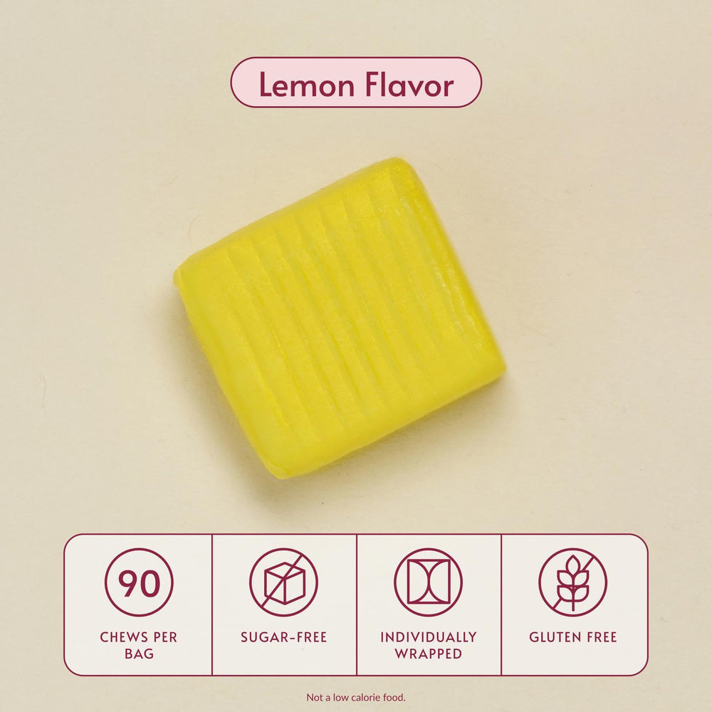 Close-up of Bariatric Advantage chewy bites texture and lemon flavor