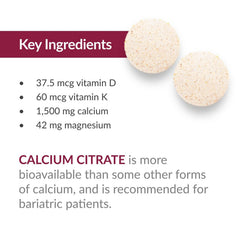 Bariatric Advantage chewables served with plate and water for daily use.