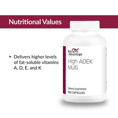 Bariatric Advantage High ADEK Multi bottle side panel with usage guidance
