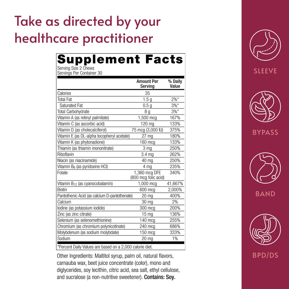 Bariatric Advantage Multi Chewy Bite 60-count packaging—convenient supply for ongoing routines.