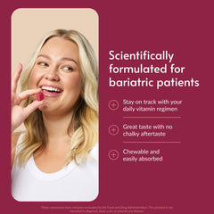 Bariatric Advantage Multi Chewy Bite closeup texture—soft chew with no chalky aftertaste.