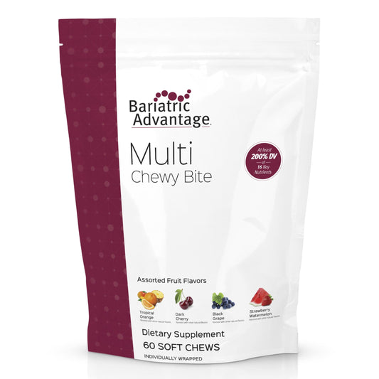 Bariatric Advantage Multi Chewy Bite pack shot highlighting daily nutrition support