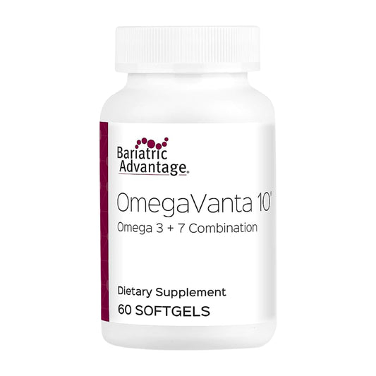 Bariatric Advantage OmegaVanta10 enteric softgel lemon bottle for smoother digestion and reduced belching