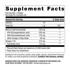 Bariatric Advantage OmegaVanta10 blister-pack softgels for convenient dosing