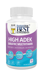 Bariatric Best High ADEK Multivitamin bottle supports post-surgery nutrition.