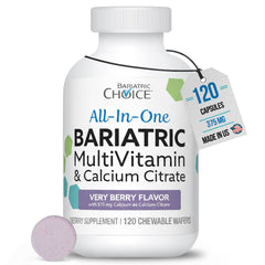 Bariatric Choice all-in-one chewable bottle-front for convenient post-surgery nutrition