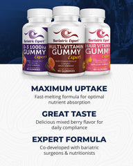 Bariatric Food Expert label highlights D3 and hair support ingredients