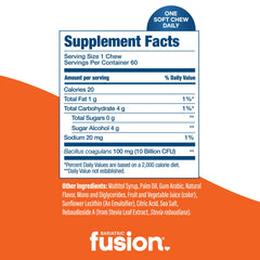 Bariatric Fusion orange tropical packaging 60-count shows convenient on-the-go probiotic.
