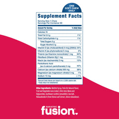 Nutrition panel on Bariatric Fusion calcium citrate bottle highlights key ingredients