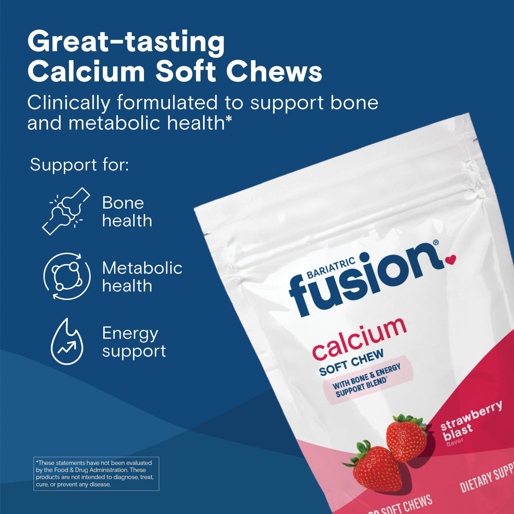Close-up of Bariatric Fusion calcium citrate chew texture