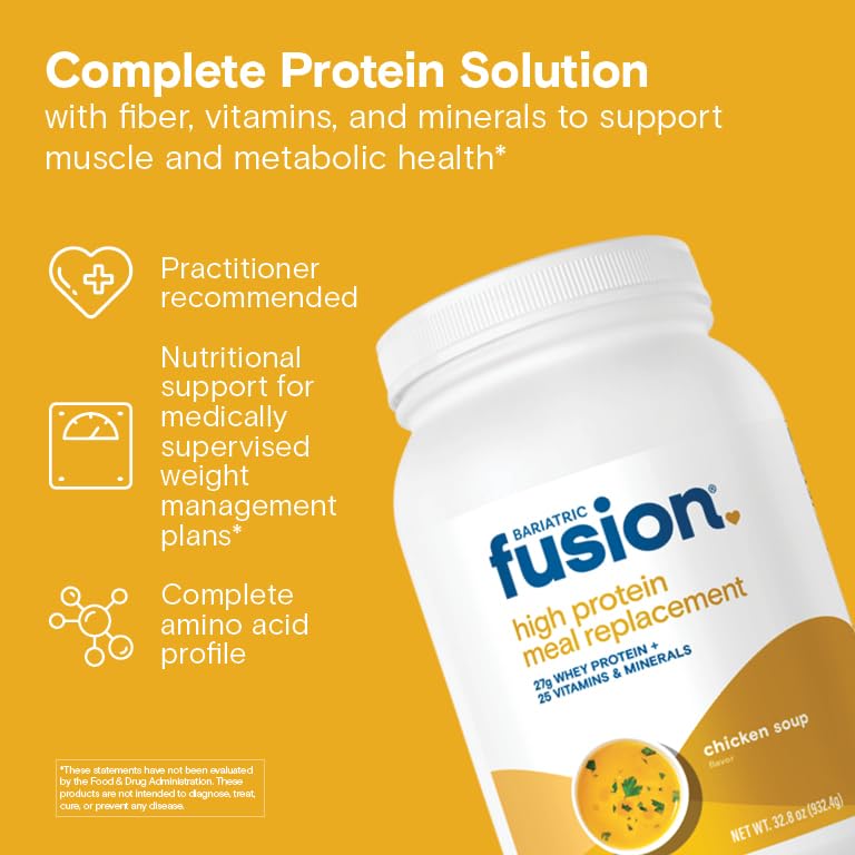 Scoop of Bariatric Fusion powder ready for quick meal replacement.