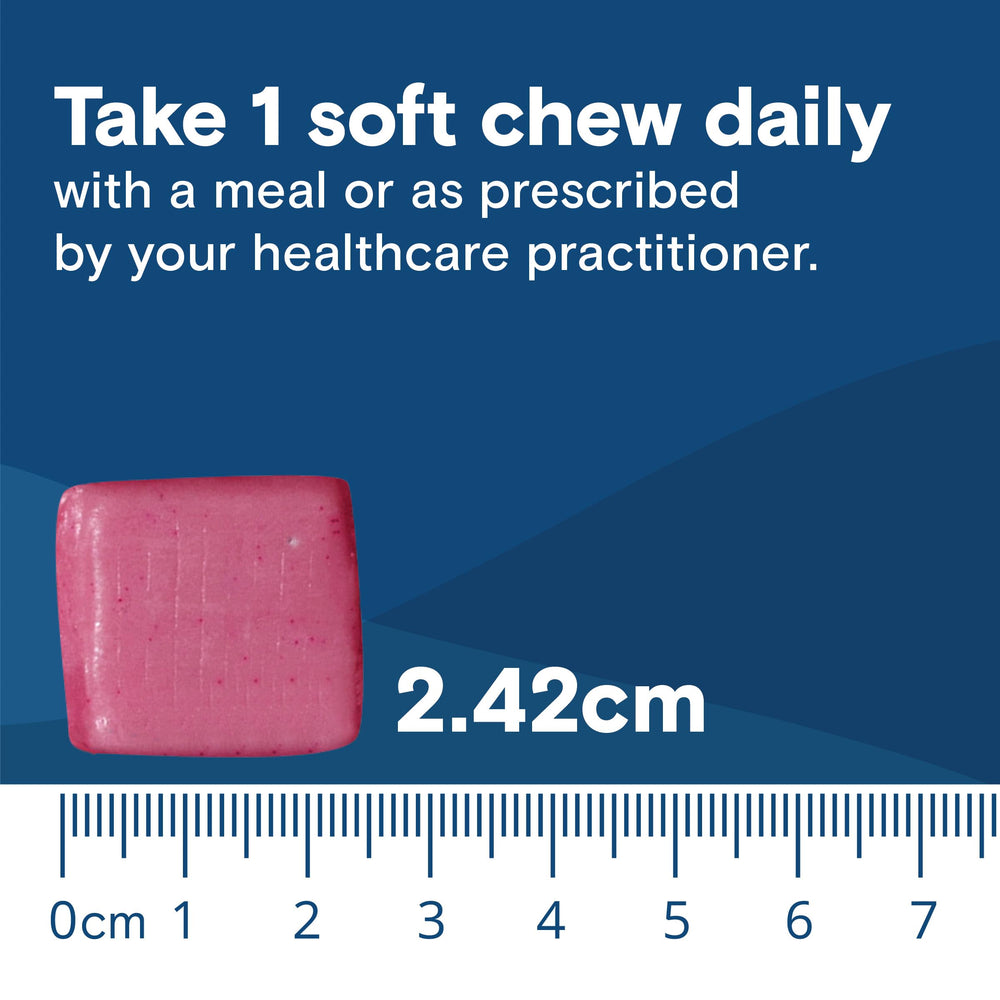 Bariatric Fusion calcium citrate chews fruit punch; close-up shows soft, chewy texture.