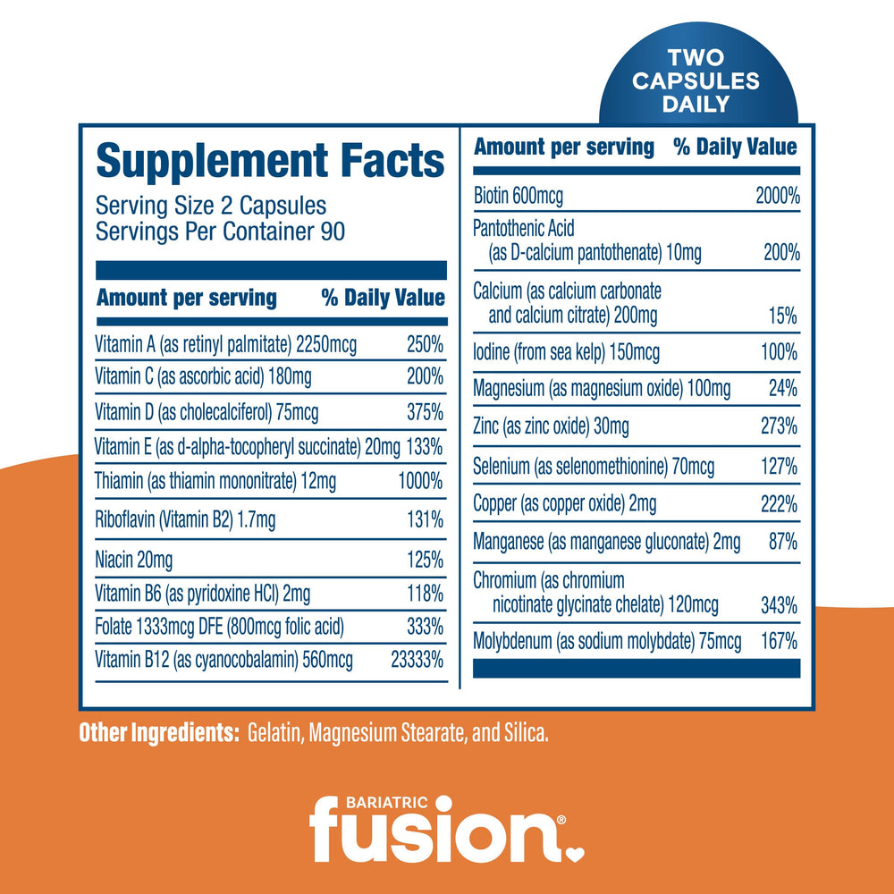 Bariatric Fusion label references ASMBS guidelines and absorption focus