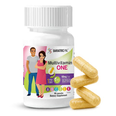 BariatricPal Multivitamin ONE bottle shows complete daily vitamins for post-surgery nutrition.