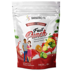 BariatricPal Iron-Free Soft Chew Fruit Punch bottle—portable daily vitamins.