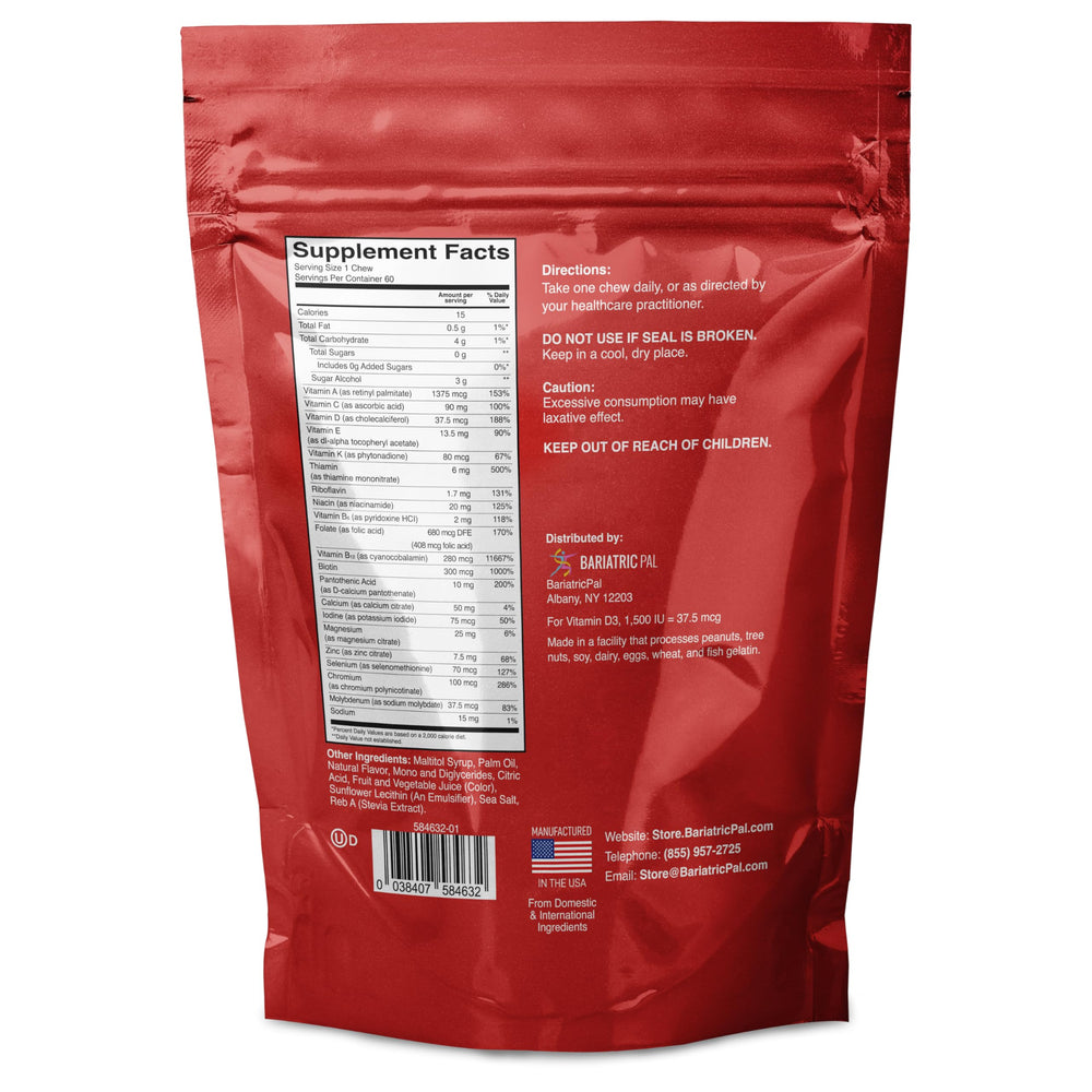 BariatricPal Iron-Free Soft Chew Fruit Punch close-up—chewy texture and flavor.