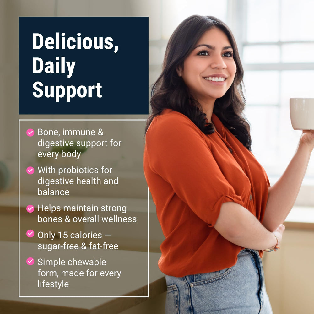 BariatricPal vitamin D3 and probiotics in chews support gut-friendly nutrition.