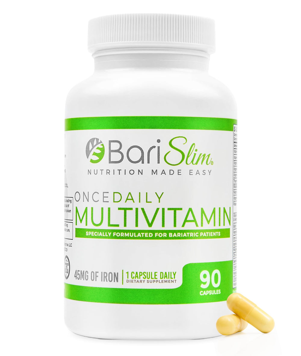 BariSlim once-daily bariatric multivitamin bottle for post-op nutrition