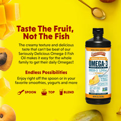 Barlean's Mango Peach Omega-3 added to a smoothie