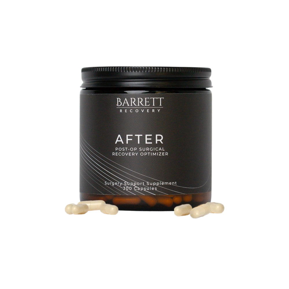 Barrett Recovery label front reveals a comprehensive post-op blend.
