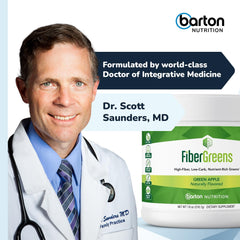 Barton Nutrition Soluble Fiber Greens Powder blend in shake bottle