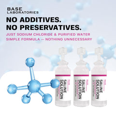 BASE LABORATORIES 7% saline 5ml unit-dose vials ready for use.
