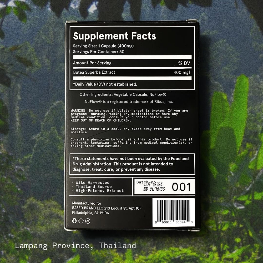 Based Supplements Butea Superba premium packaging ready for daily use