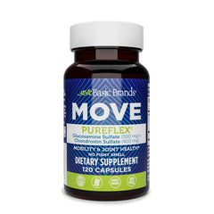 Basic Brands Move Pureflex bottle front showing joint support formula for mobility.
