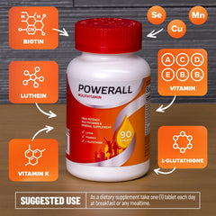 Basic Brands PowerAll bottle with lutein emphasis for eye health support