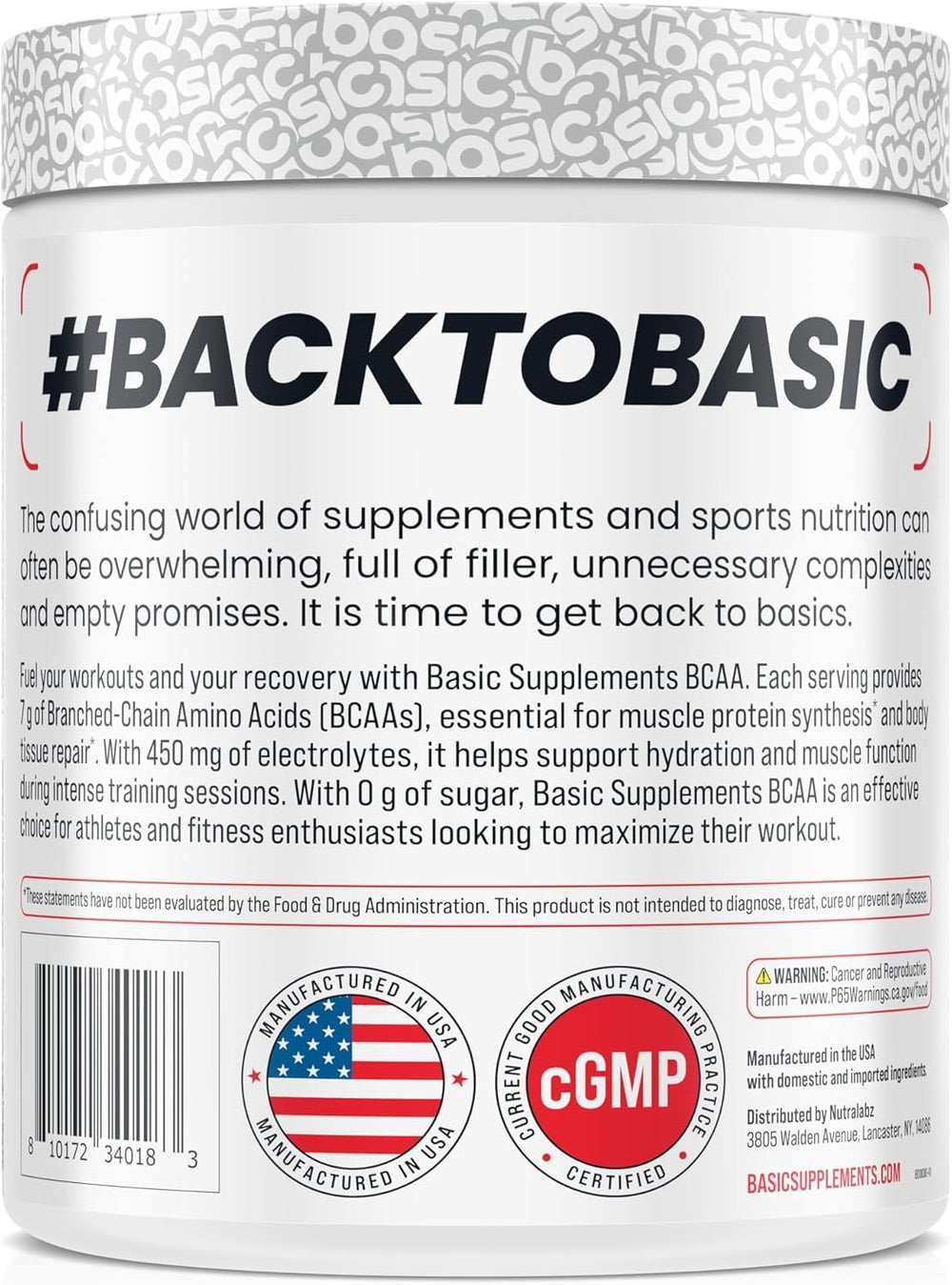 BASIC SUPPLEMENTS BCAA Powder mixed glass demonstrates sugar-free vitality for training