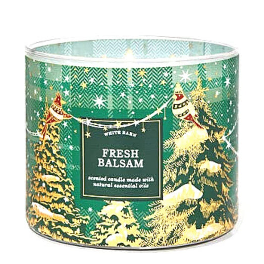 Bath & Body Works White Barn 3-Wick Candle with essential oils for room-filling fragrance.