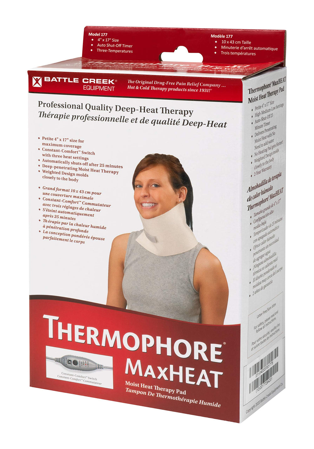 Battle Creek Thermophore MaxHeat pad ships with clear instructions and ready-to-use setup.