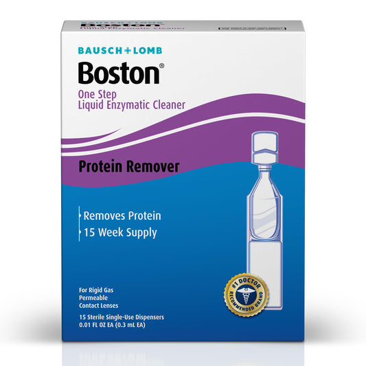 Bausch + Lomb Boston One Step enzymatic cleaner in lens case with 15 dispensers