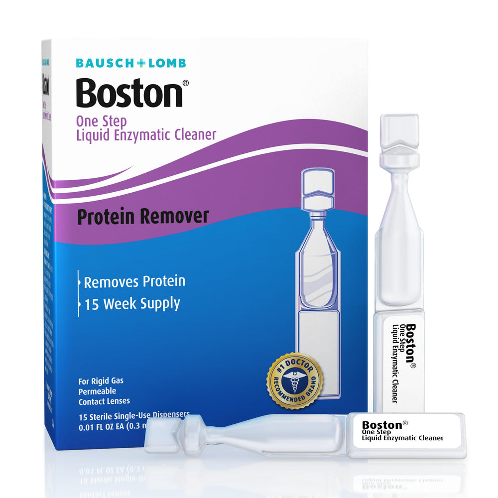 Preservative-free protein remover from Bausch + Lomb Boston in use