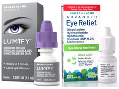 Bausch + Lomb Lumify bottle close-up for quick redness relief