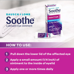 Bausch + Lomb Soothe night-time application on eyelid scene for comfortable night use