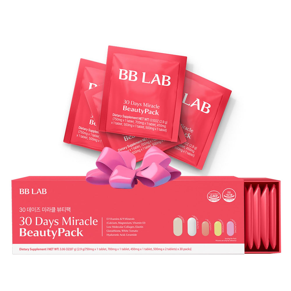 BB LAB 30 Days Miracle Pack box showing a complete daily skin and energy routine.