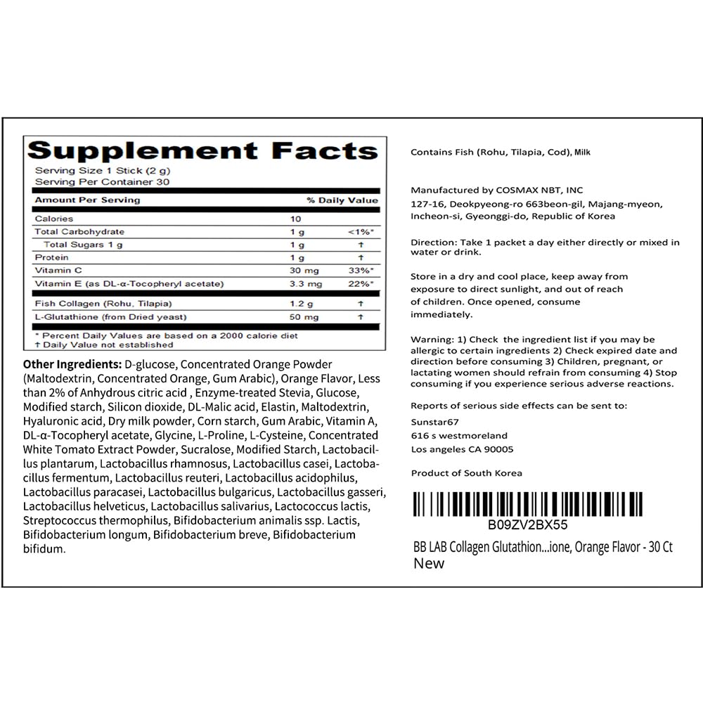 BB LAB fish collagen with 1200 mg per stick