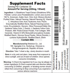 BB LAB Glutathione White Film includes Hyaluronic Acid for hydration and skin health.