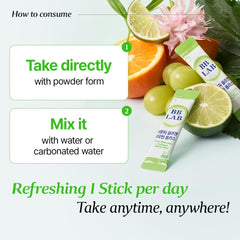 Close-up of Shine Muscat flavor stick ready to enjoy