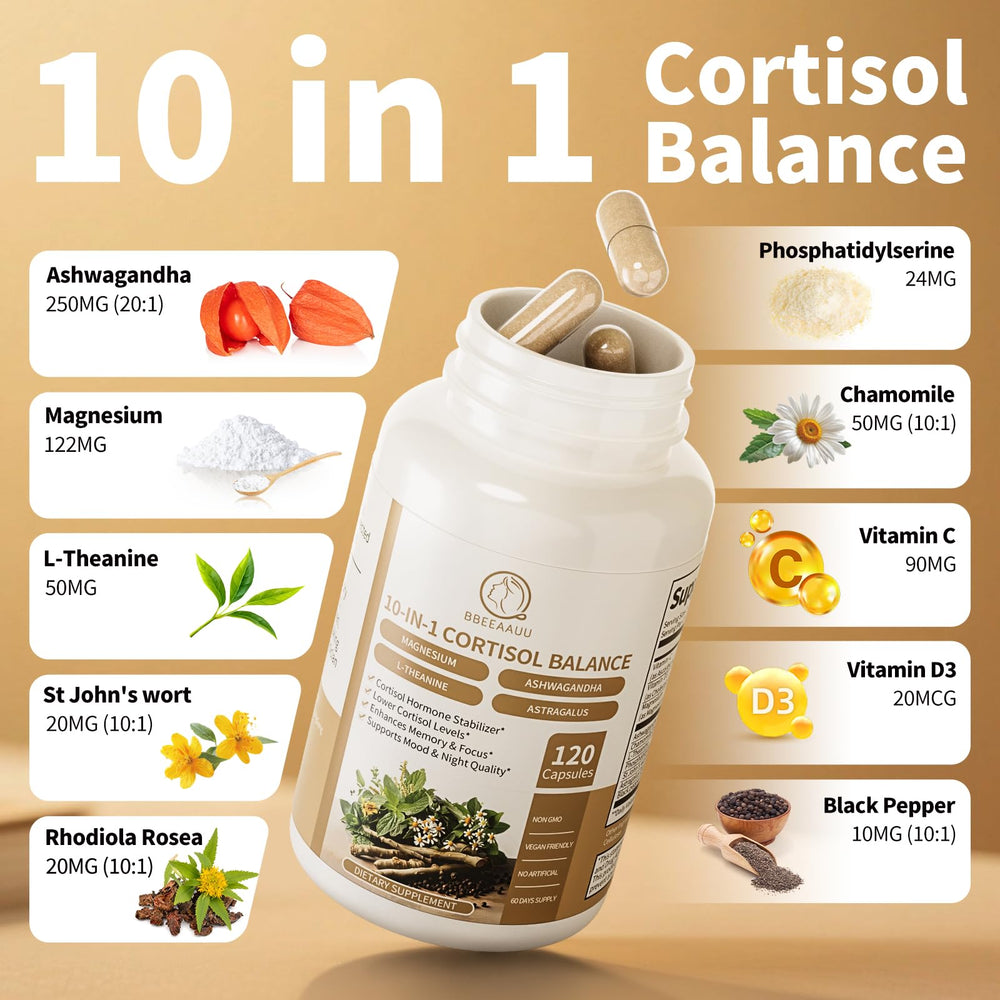 BBEEAAUU capsules close-up showcase natural ingredients for calmness and balanced energy.
